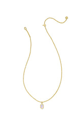 Hallie Gold Short Pendant Necklace Opalite Illusion